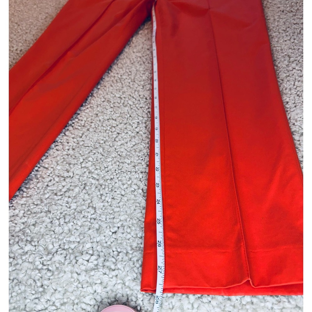 AKRIS Punto Franca in Papaya-Pintuck Orange Cropped Pant-Size 10 - Picture 9 of 9